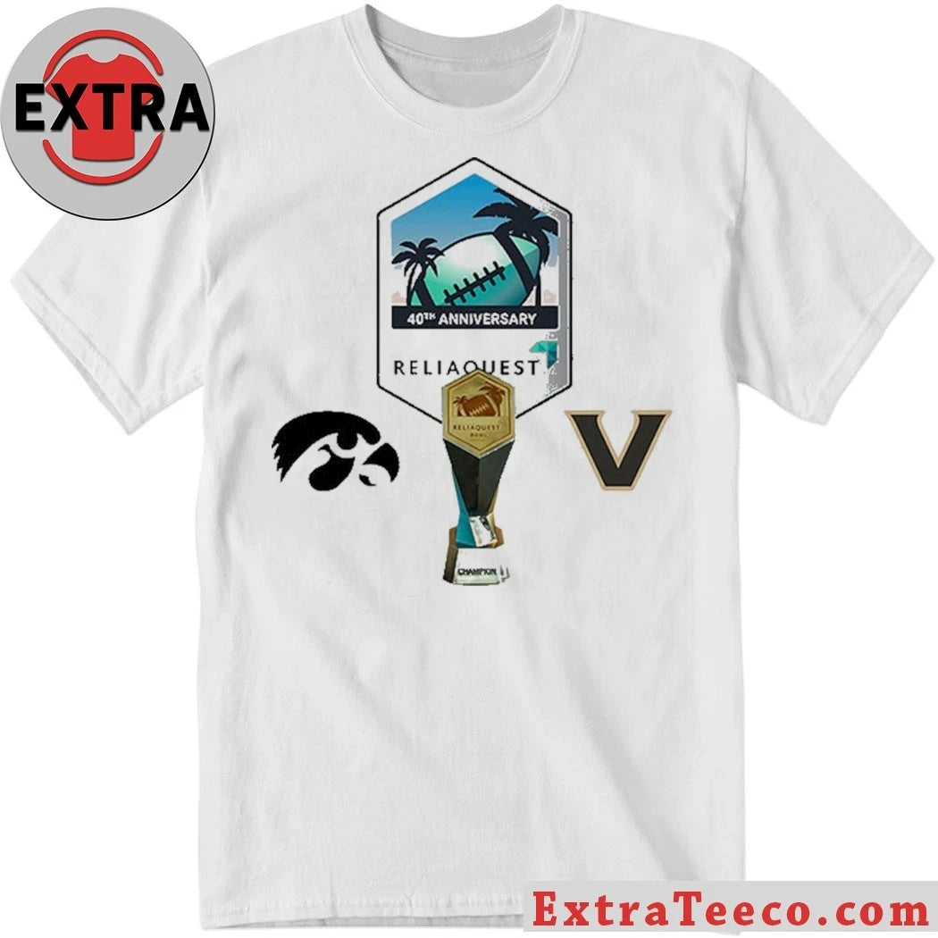 Original ReliaQuest Bowl Vanderbilt Commodores Versus Iowa Hawkeyes Bowl Season College Football 2025 2026 Logo Shirt
