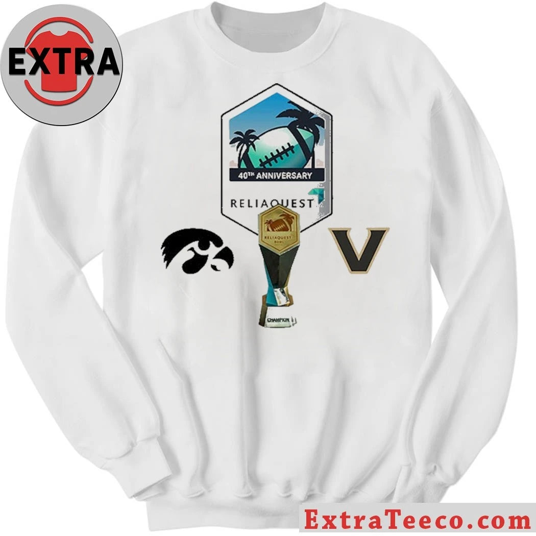 Original ReliaQuest Bowl Vanderbilt Commodores Versus Iowa Hawkeyes Bowl Season College Football 2025 2026 Logo Shirt