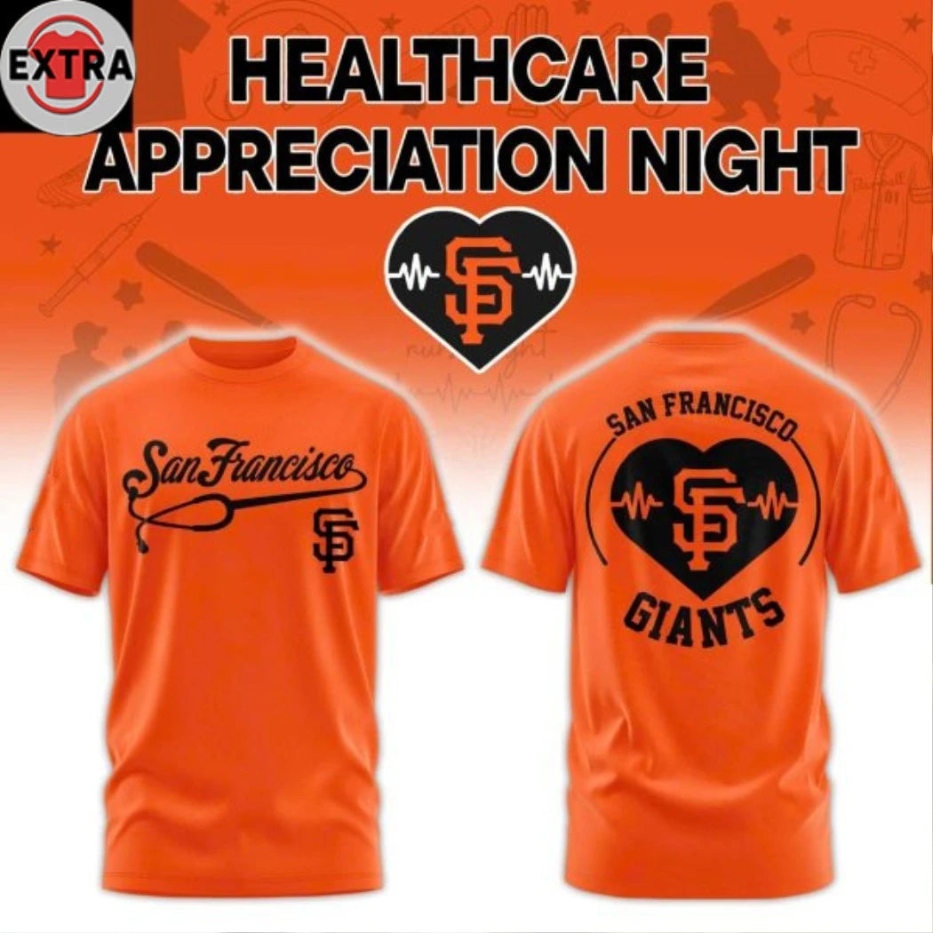 Original San Francisco Giants Healthcare Appreciation Night 2026 Celebrate Logo Two Sided T-shirt