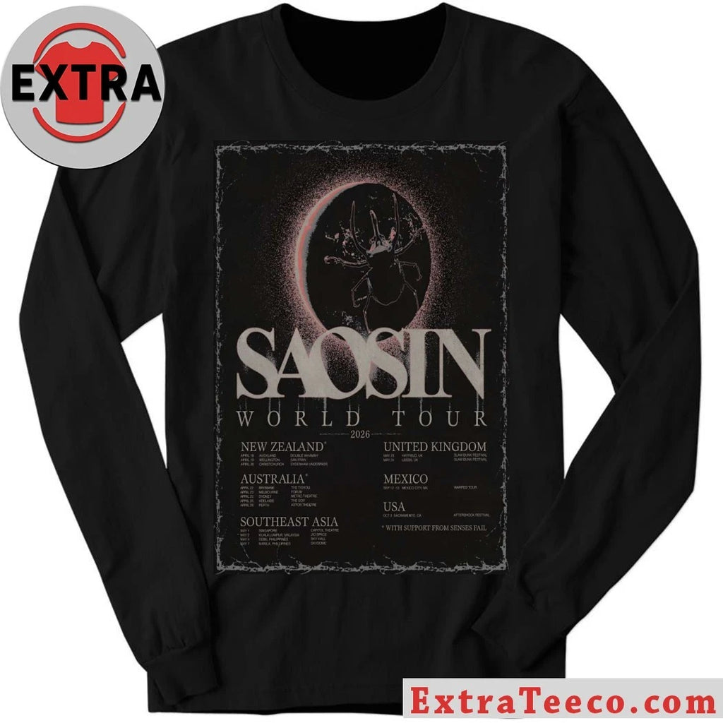 Original Saosin 2026 World Tour Poster Shirt