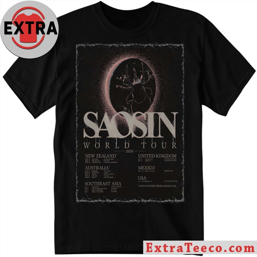 Original Saosin 2026 World Tour Poster Shirt