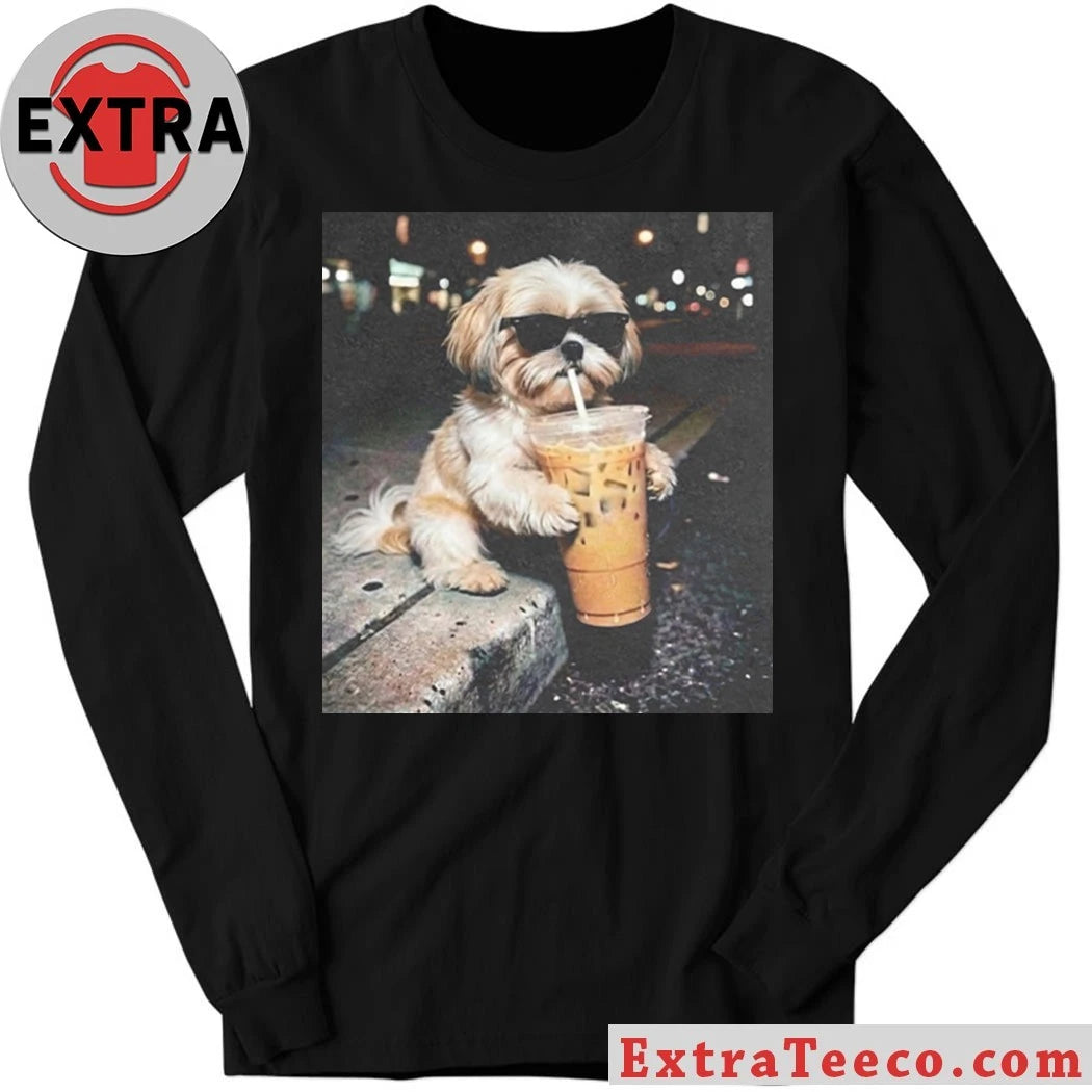 Original Shih Tzu Drinking Iced Coffee 2026 Shirt