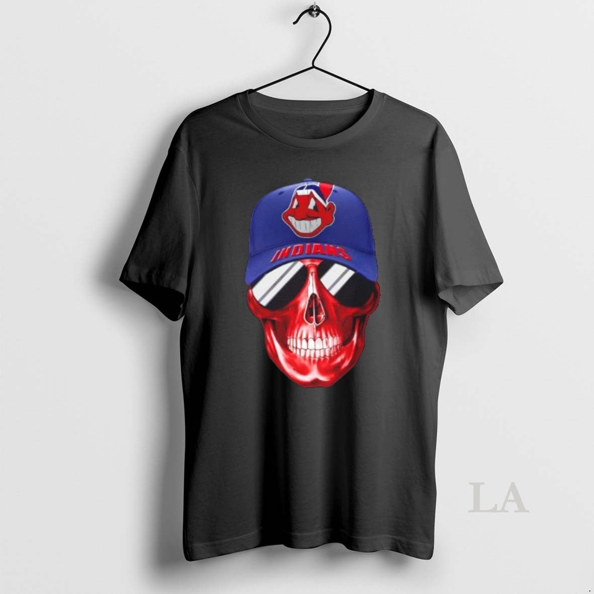 Original Skull Wearing A Cap Cleveland Indians And Smiling With Fans T-Shirts, Hoodie, Sweatshirt | PodTeesHub.com
