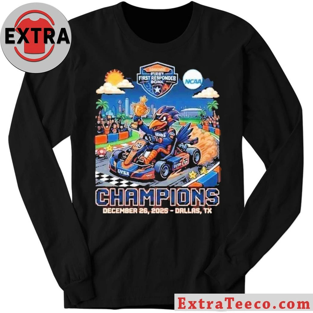 Original T-shirt commemorating the UTSA Roadrunners’ First Responder Bowl victory, December 26, 2025, Dallas, Texas