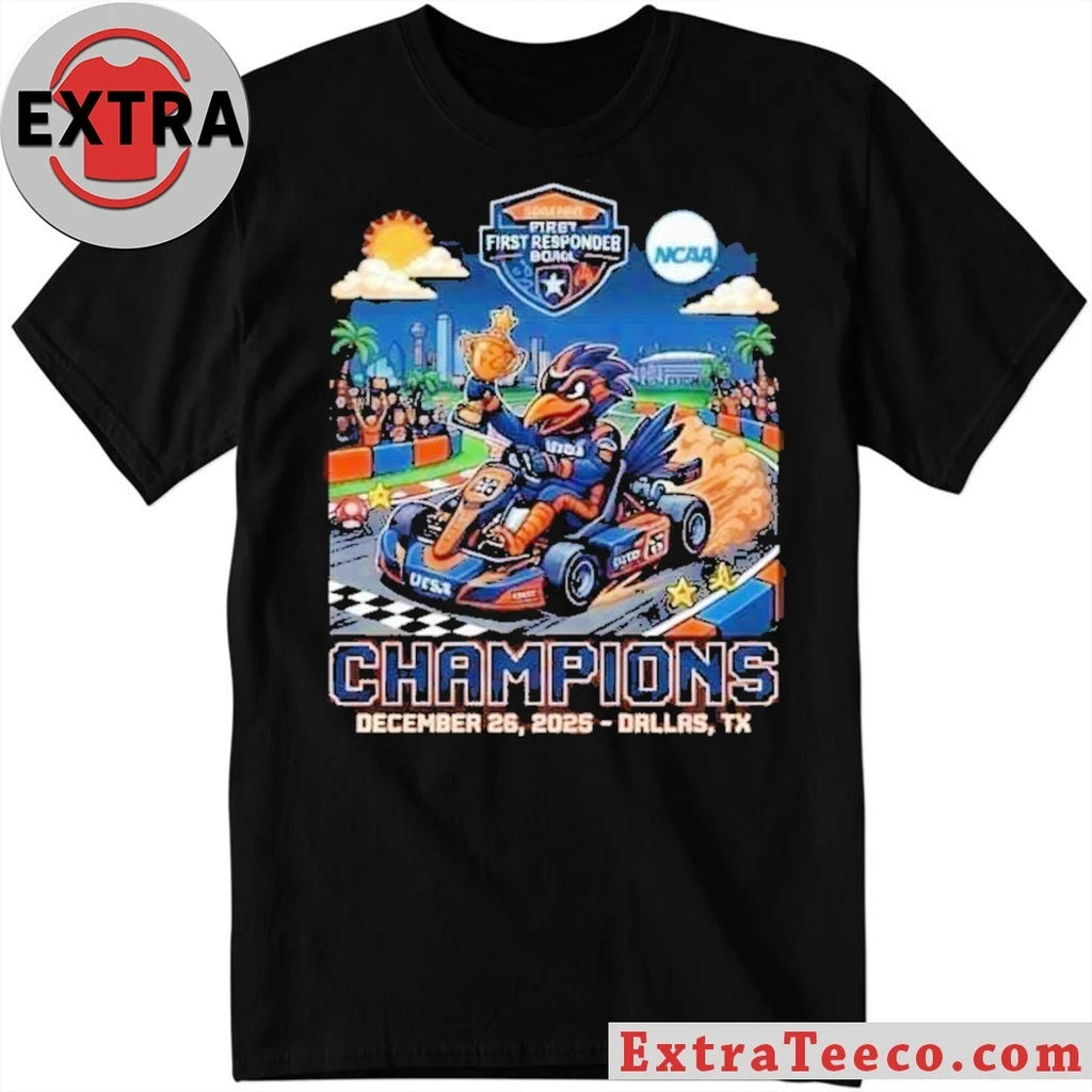 Original T-shirt commemorating the UTSA Roadrunners’ First Responder Bowl victory, December 26, 2025, Dallas, Texas