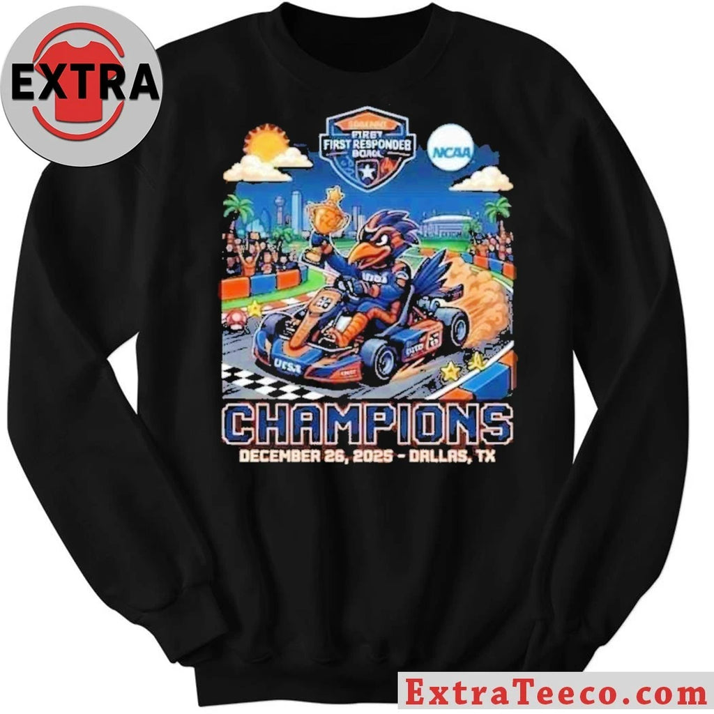 Original T-shirt commemorating the UTSA Roadrunners’ First Responder Bowl victory, December 26, 2025, Dallas, Texas
