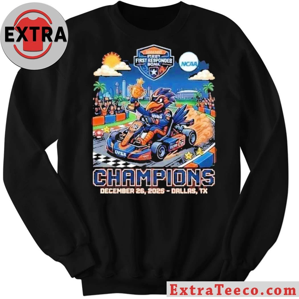 Original T-shirt commemorating the UTSA Roadrunners’ First Responder Bowl victory, December 26, 2025, Dallas, Texas