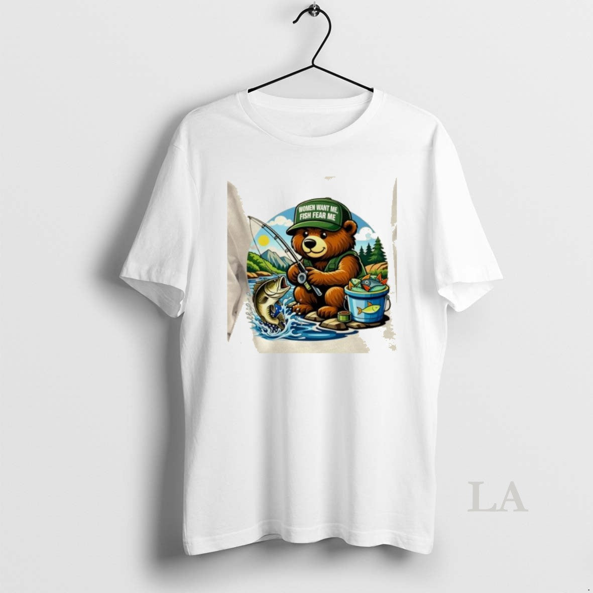 Original Teddy Bear Fishing Wearing A Cap Women Want Me Fish Fear Me T-Shirts, Hoodie, Sweatshirt | PodTeesHub.com