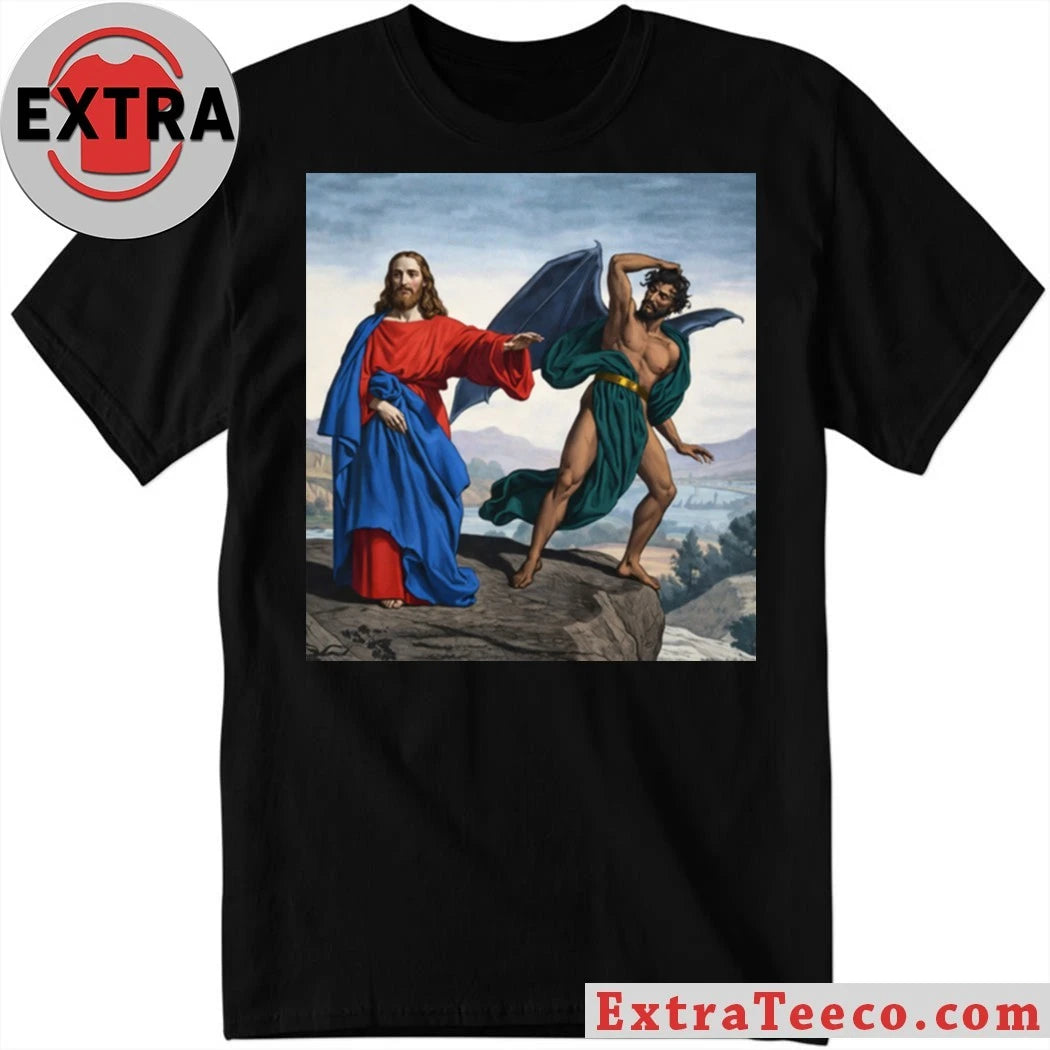 Original Temptation of Christ Jesus vs Satan Art T-Shirt