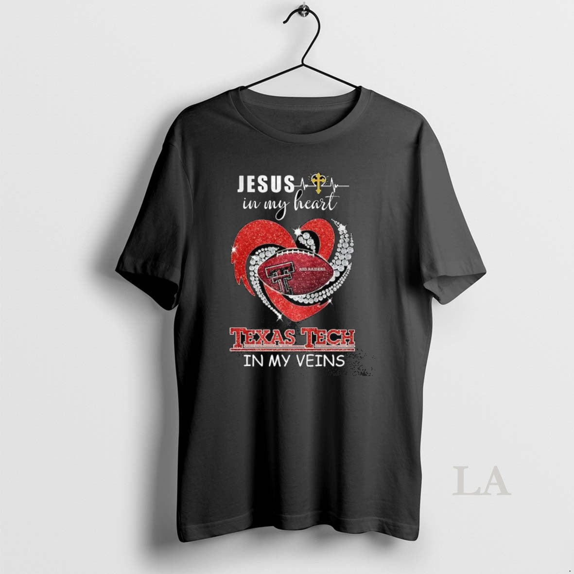 Original Texas Tech Red Raiders Jesus In My Heart Texas Tech In My Veins Diamond T-Shirts, Hoodie, Sweatshirt