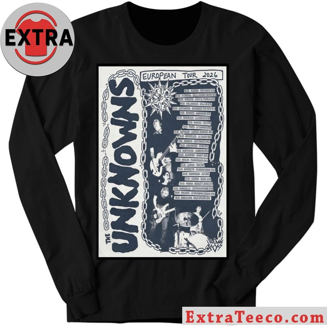 Original ThE UnKnOwNs EU Tour 2026 Poster T-Shirt