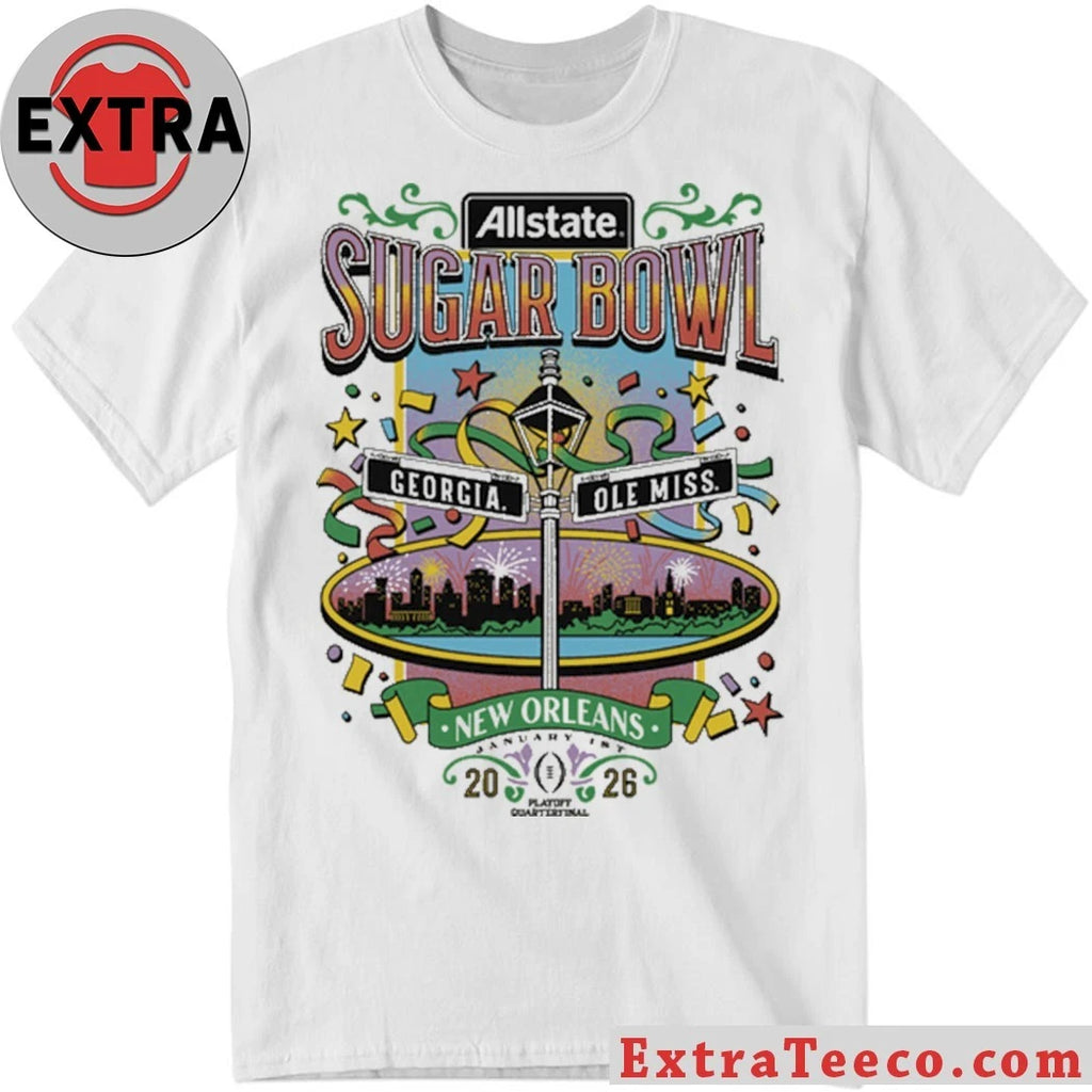 Original The Allstate Sugar Bowl will take place in January 2026 between Georgia and Ole Miss in New Orleans Shirt
