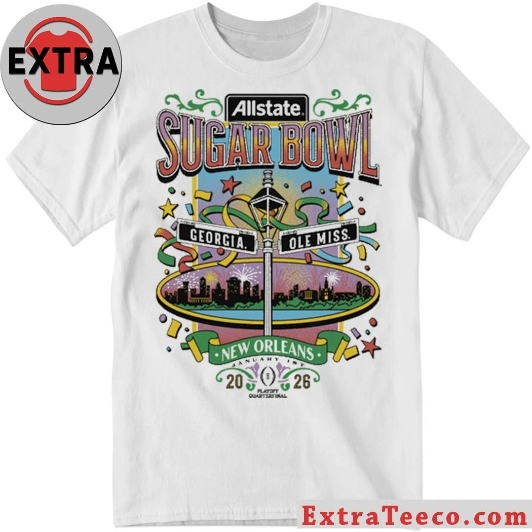 Original The Allstate Sugar Bowl will take place in January 2026 between Georgia and Ole Miss in New Orleans Shirt