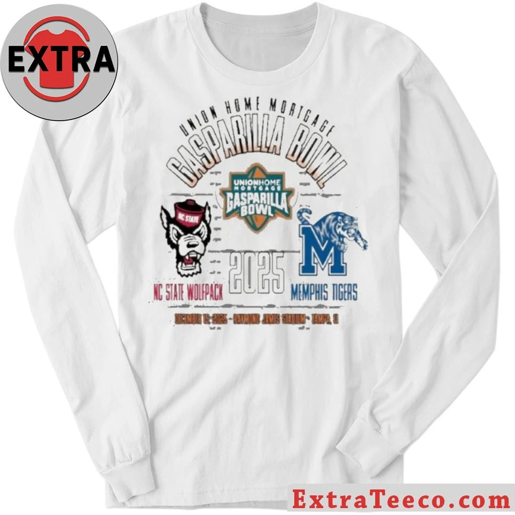 Original The Gasparilla Bowl football game between the NC State Wolfpack and the Memphis Tigers will be held on December 19, 2025, at Raymond James Stadium in Tampa, Florida Shirt