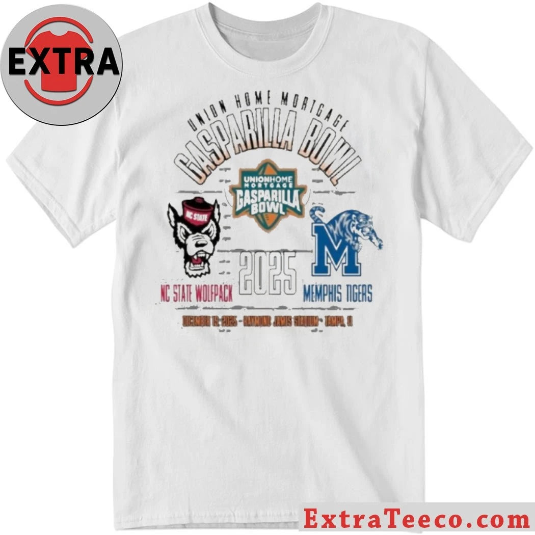 Original The Gasparilla Bowl football game between the NC State Wolfpack and the Memphis Tigers will be held on December 19, 2025, at Raymond James Stadium in Tampa, Florida Shirt