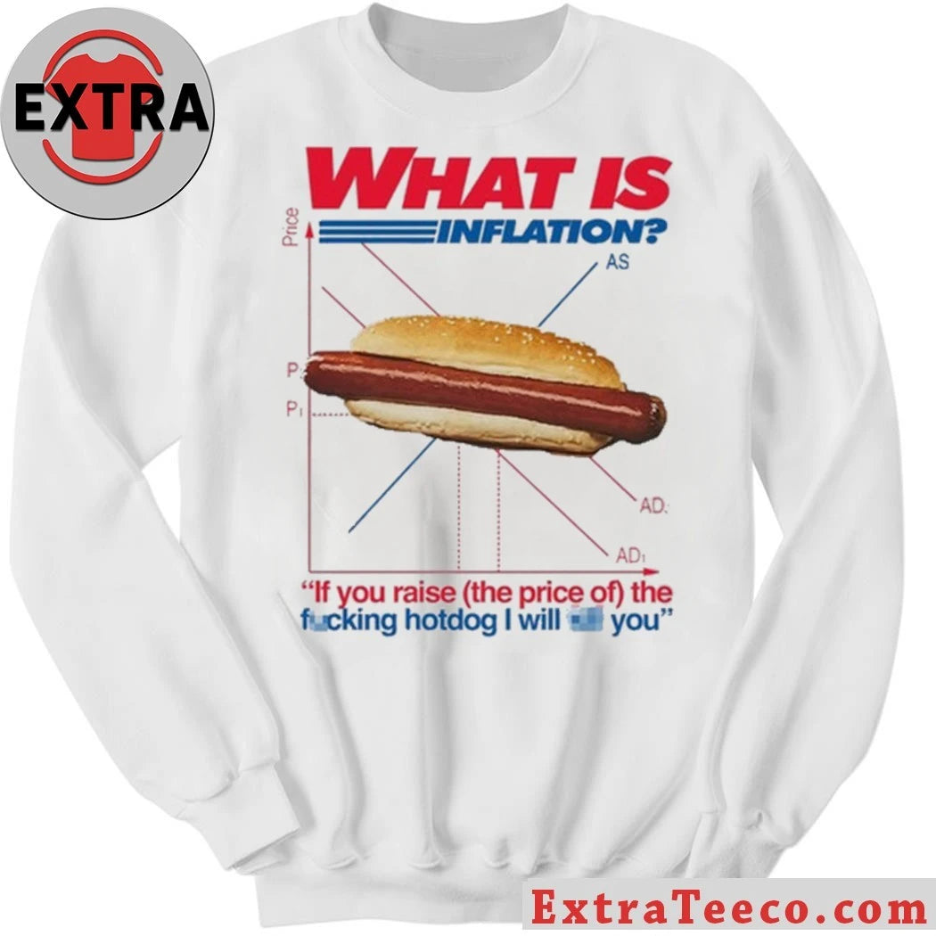Original The Iation Hot Dog What Is Inflation Fcking Hotdog I Will You Shirt