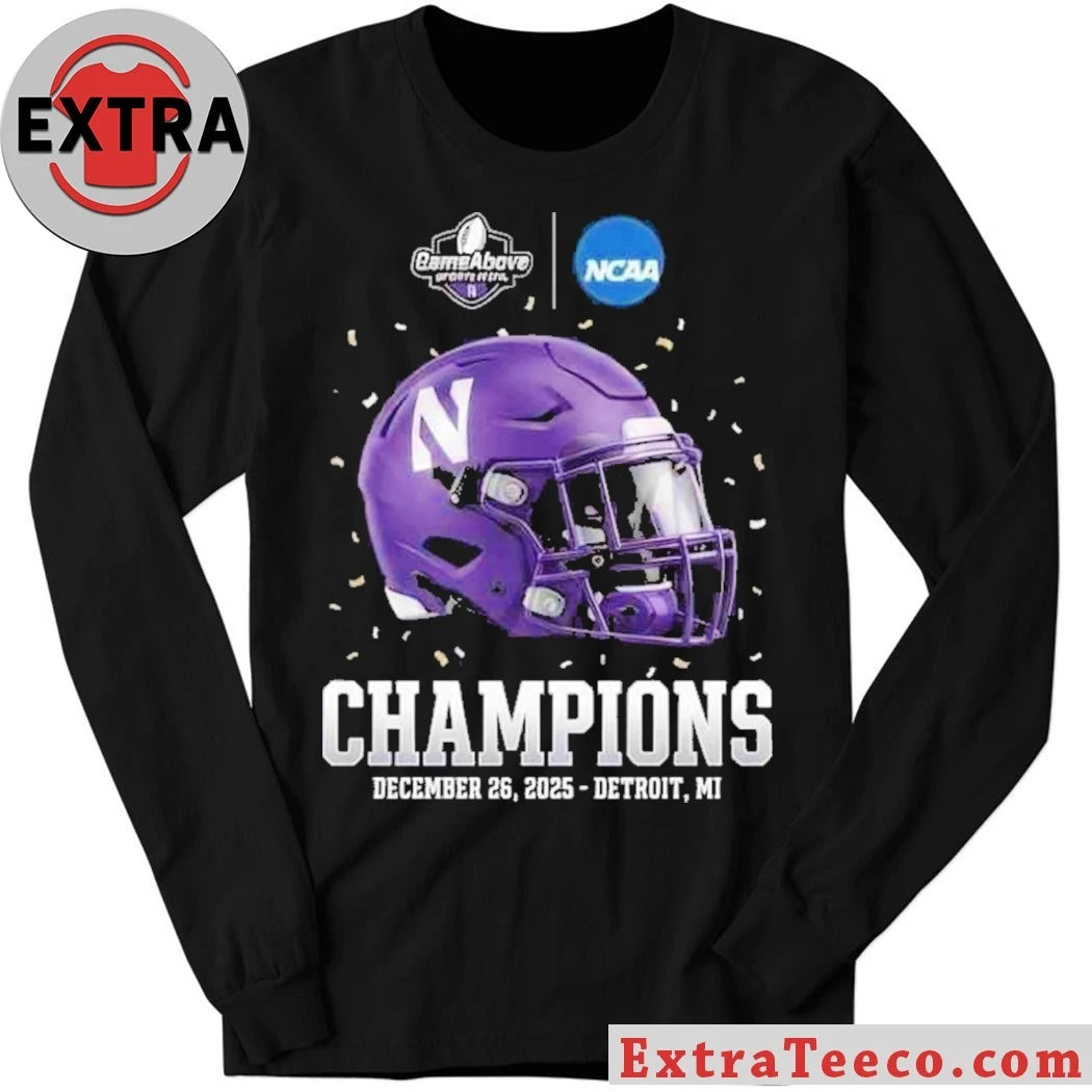 Original The Northwestern Wildcats won the GameAbove Sports Bowl on December 26, 2025, at Ford Field, Detroit, MI Helmet Shirt