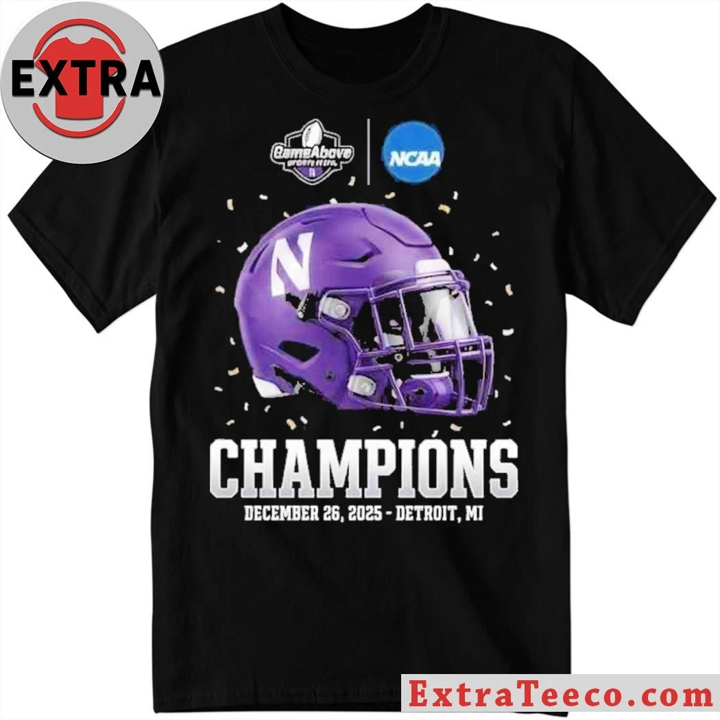 Original The Northwestern Wildcats won the GameAbove Sports Bowl on December 26, 2025, at Ford Field, Detroit, MI Helmet Shirt