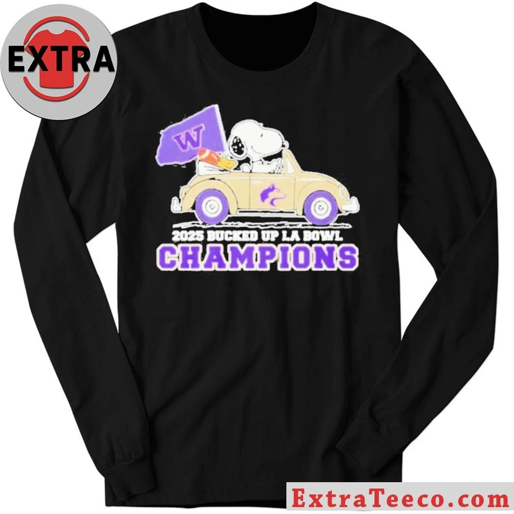 Original The Peanuts Driving Car X Washington Huskies La Bowl Champions Shirt