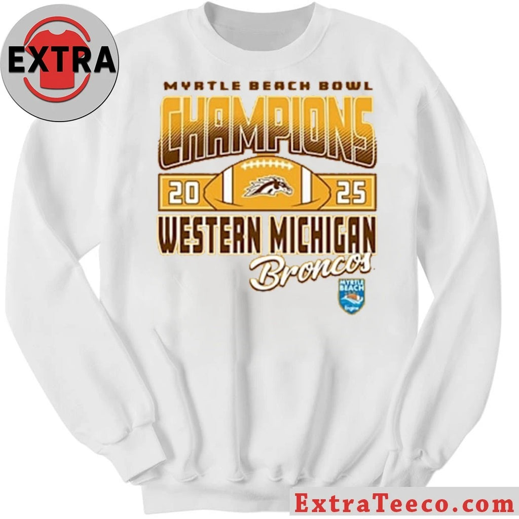 Original The Western Michigan Broncos are the 2025 Myrtle Beach Bowl Champions, winning with a score of 41-6 in the Myrtle Beach Bowl game on December 19, 2025 Logo T-Shirt