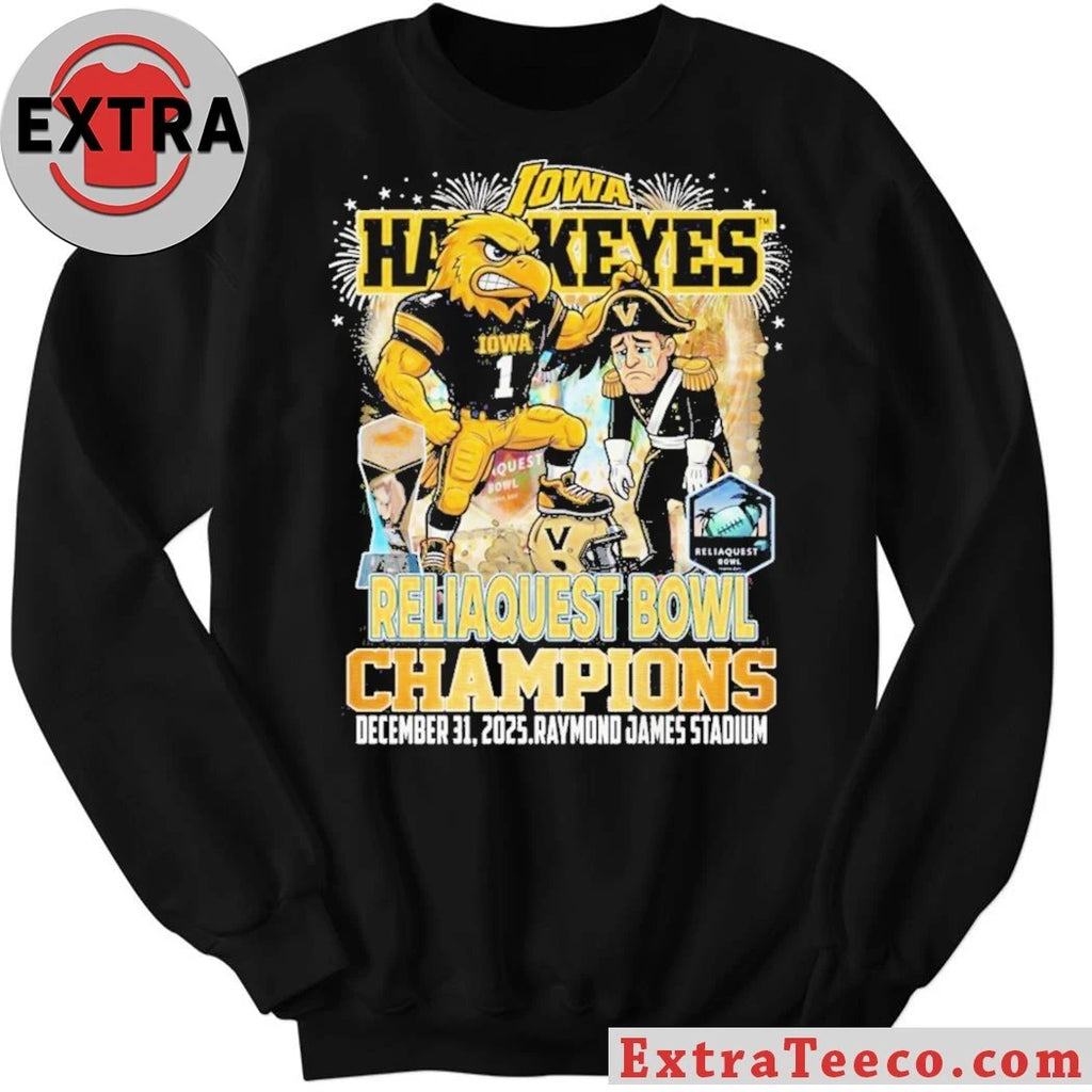Original This t-shirt commemorates the Iowa Hawkeyes’ victory at the ReliaQuest Bowl on December 31, 2025, at Raymond James Stadium