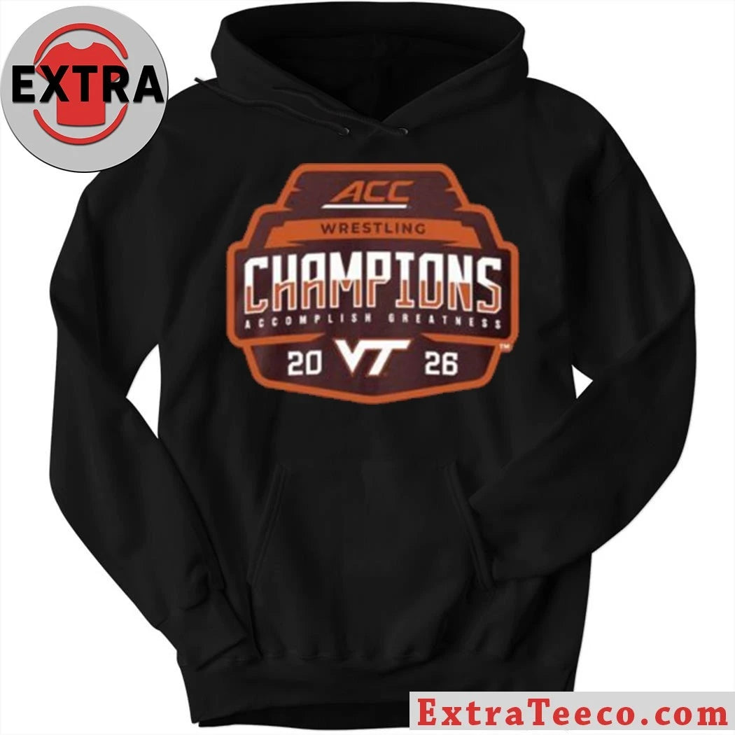 Original Virginia Tech Hokies Wrestling Back-To-Back 2026 ACC Wrestling Tournament Champions Logo Shirt