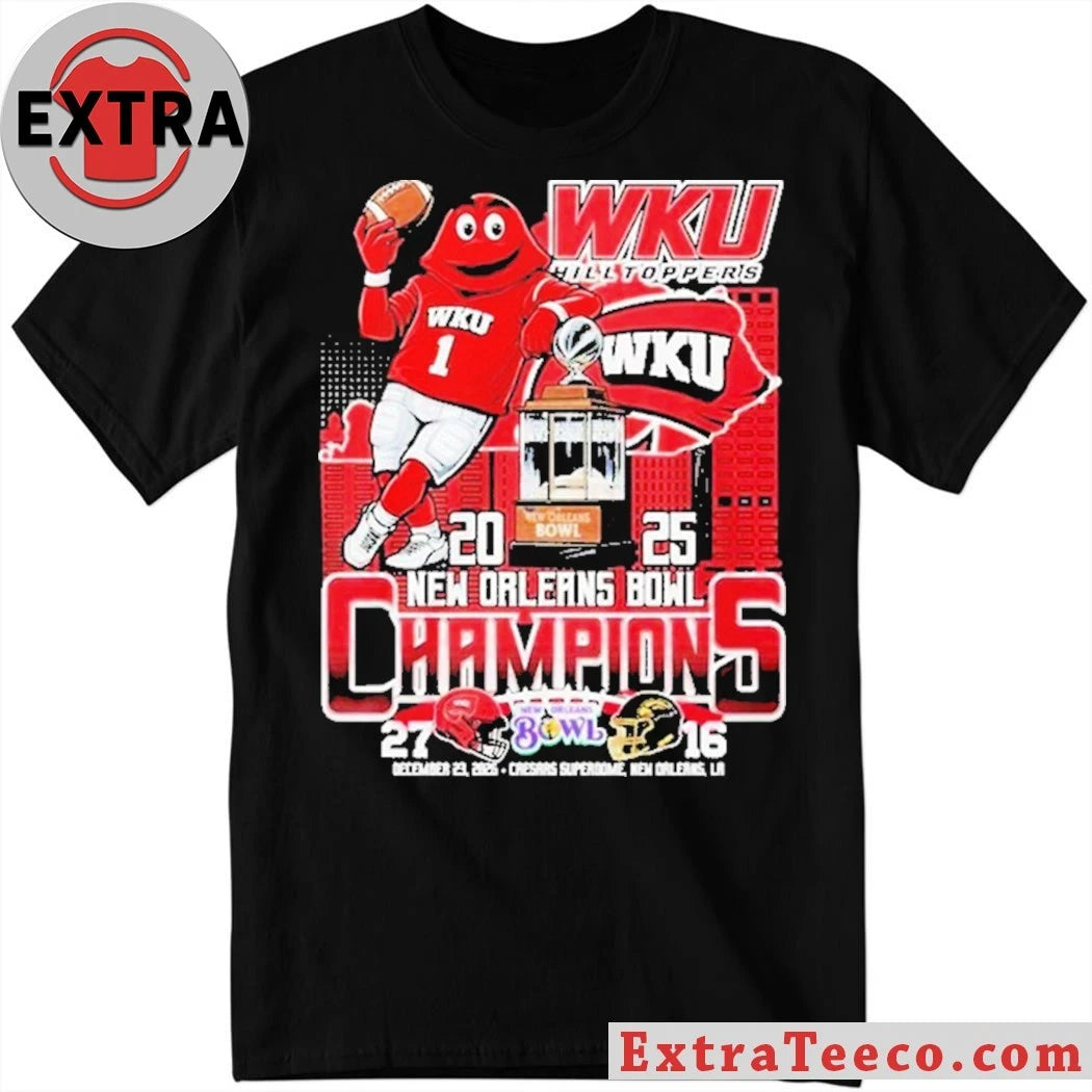 Original WKU Hilltoppers’ victory in the New Orleans Bowl on December 21, 2025, at the Caesars Superdome, New Orleans, LA Mascot Shirt