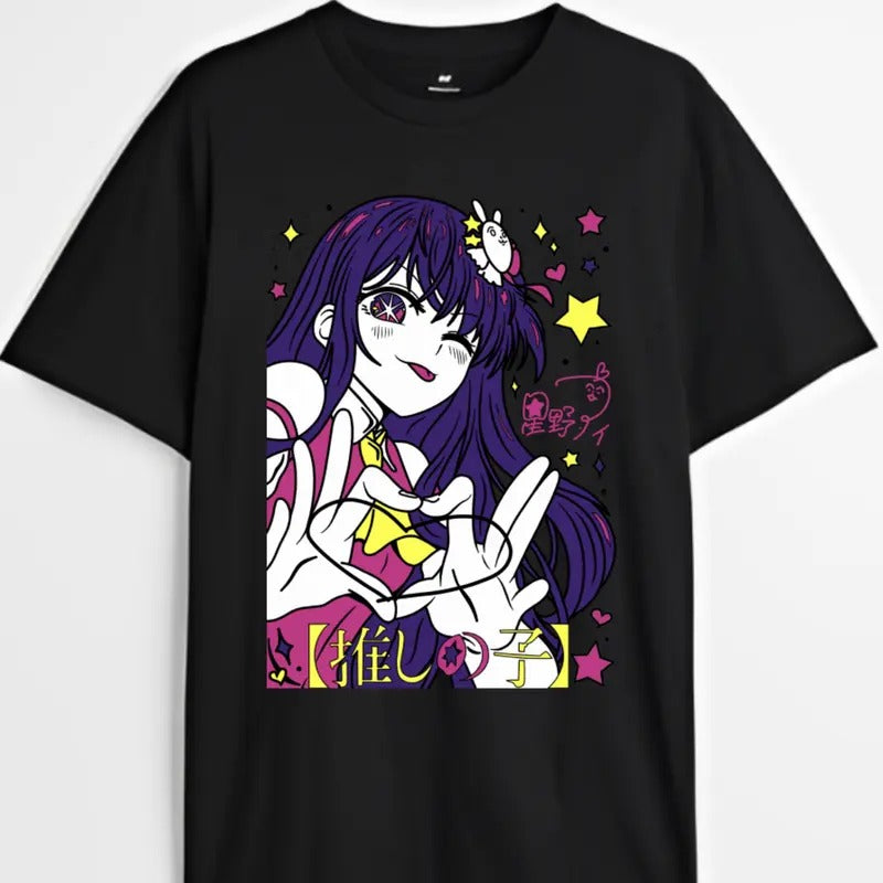 Oshi No Ko Anime T-shirt & Sweatshirt, Ai Hoshino Cute Girl Graphic Tee, Anime & Manga Lover Gifts Comfort Cotton Top...
