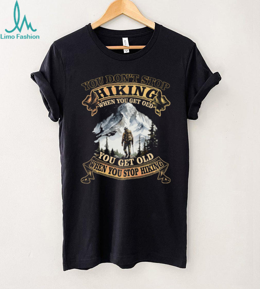 Outdoor Hiking Snowy Mountain Peak Never Stop Exploring T Shirt