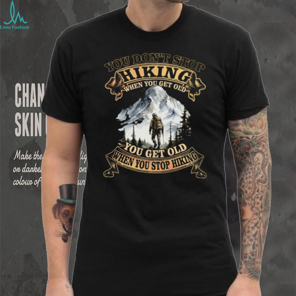 Outdoor Hiking Snowy Mountain Peak Never Stop Exploring T Shirt