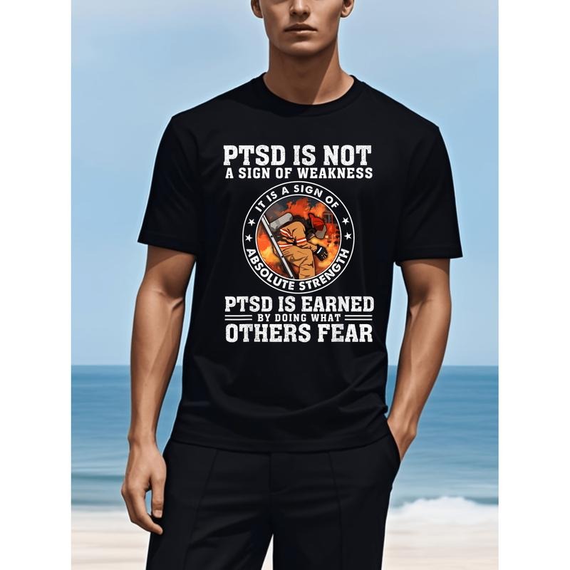 PTSD Is Not A Firefighter T Shirt 100 Cotton Firefighter Apparel For Men Heavyweight Crew Neck Casual Summer Short Sleeve...