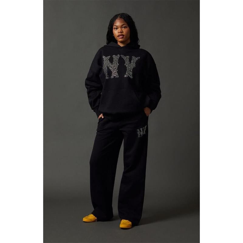 Pacsun Women's NY Rhinestone Hoodie T-Shirts, Sweatshirt | PodTeesHub.com