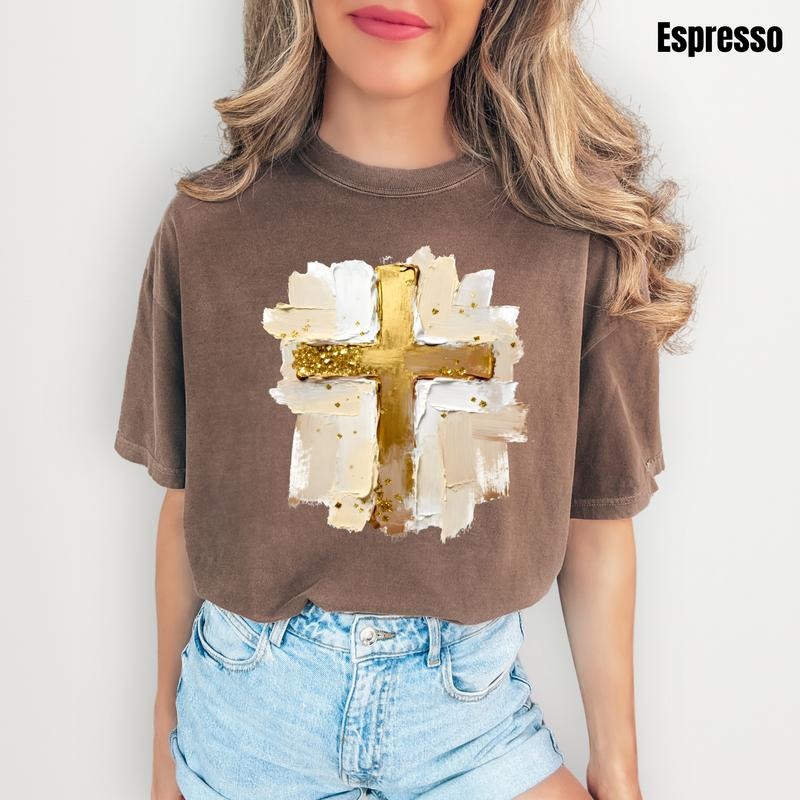 Painted Cross Comfort Colors T-Shirt 'NLB' Hoodie, Sweatshirt | PodTeesHub.com