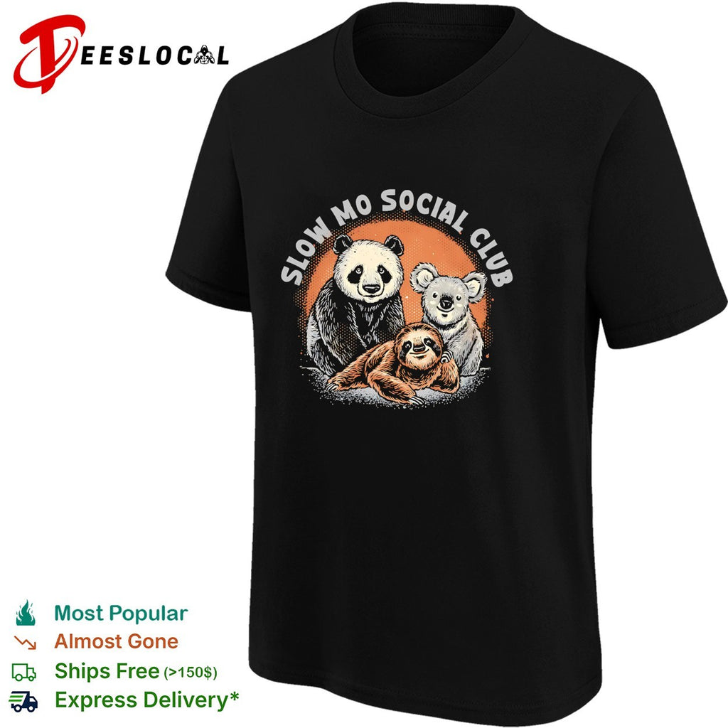 Panda koala and sloth Slow Mo Social Club shirt