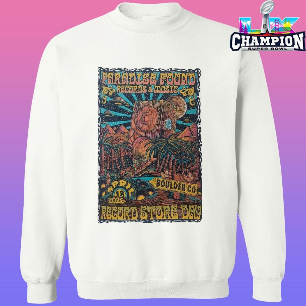 Paradise Found Records And Music April 18 2026 Boulder Co Shirt