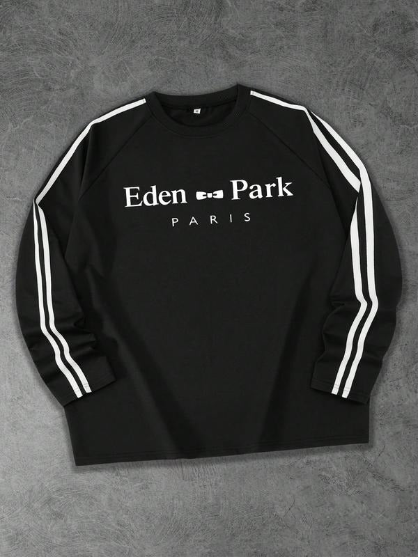 "Paris" print two bar slanted shoulders casual trendy brand street style long sleeves, fashionable casual and comfortable...