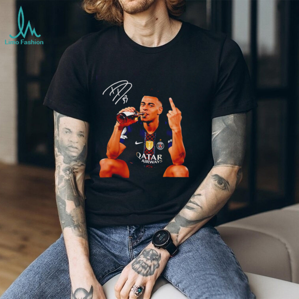 Paris Saint Germain Desire Doue Middle finger signature shirt
