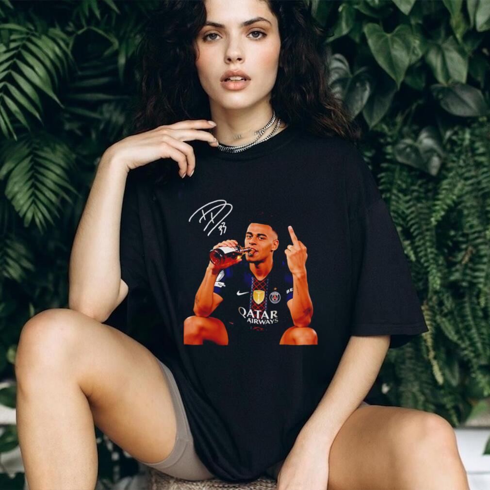 Paris Saint Germain Desire Doue Middle finger signature shirt