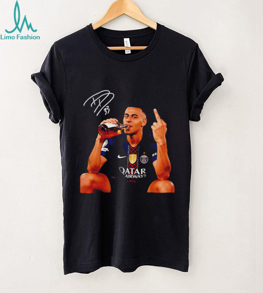 Paris Saint Germain Desire Doue Middle finger signature shirt