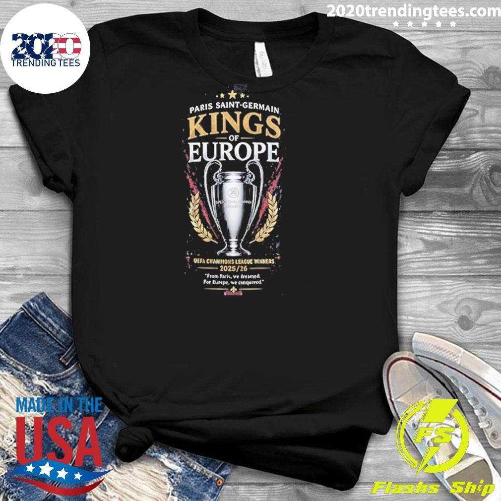 Paris Saint-germain F.c. Champions League Champions 2025-26 King Of Europe 2 Sided Shirt
