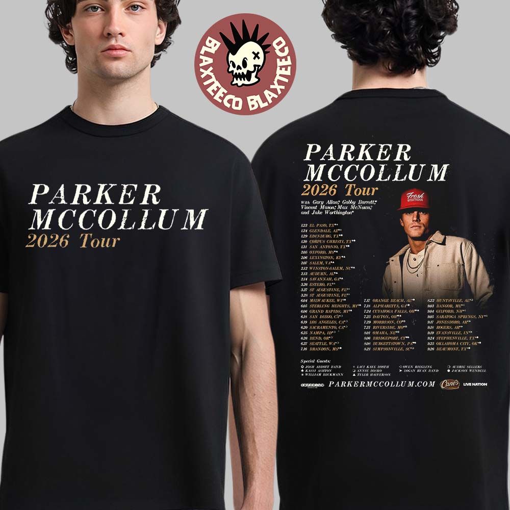 Parker McCollum 2026 Tour North America Schedule Dates Two Sided T-Shirt