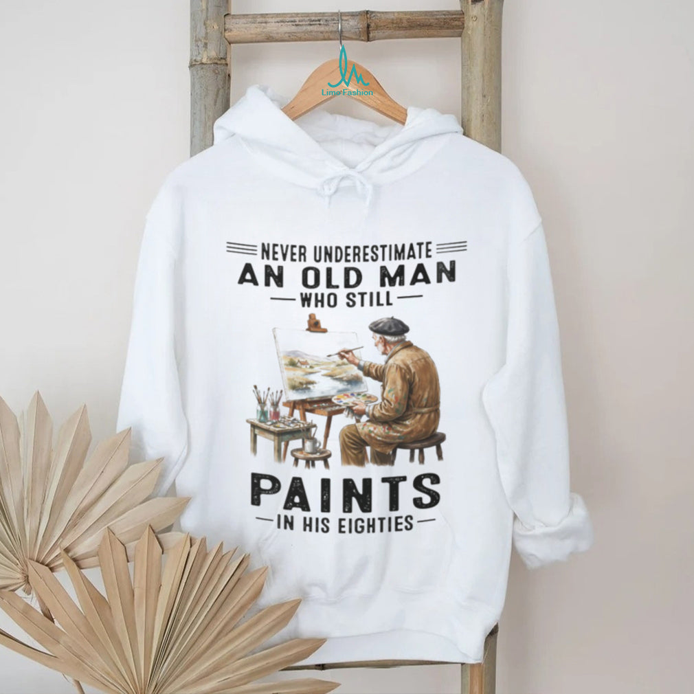 Passionate Artist Old Man Painting 80th Birthday Shirt