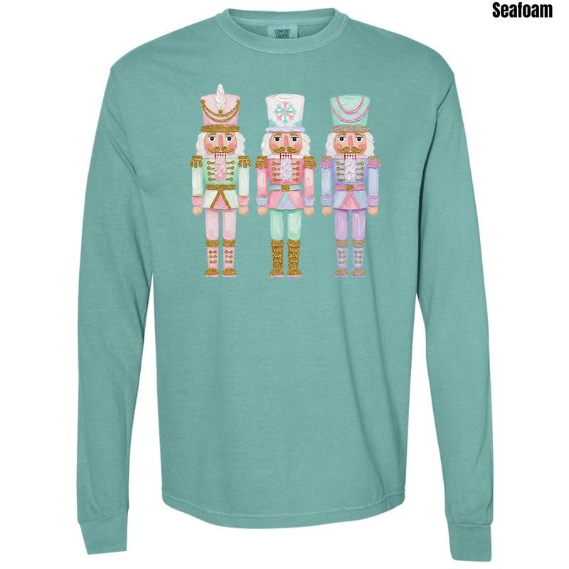 Pastel Trio Nutcrackers Comfort Colors Long Sleeve T-Shirt 'NLB' Hoodie, Sweatshirt | PodTeesHub.com
