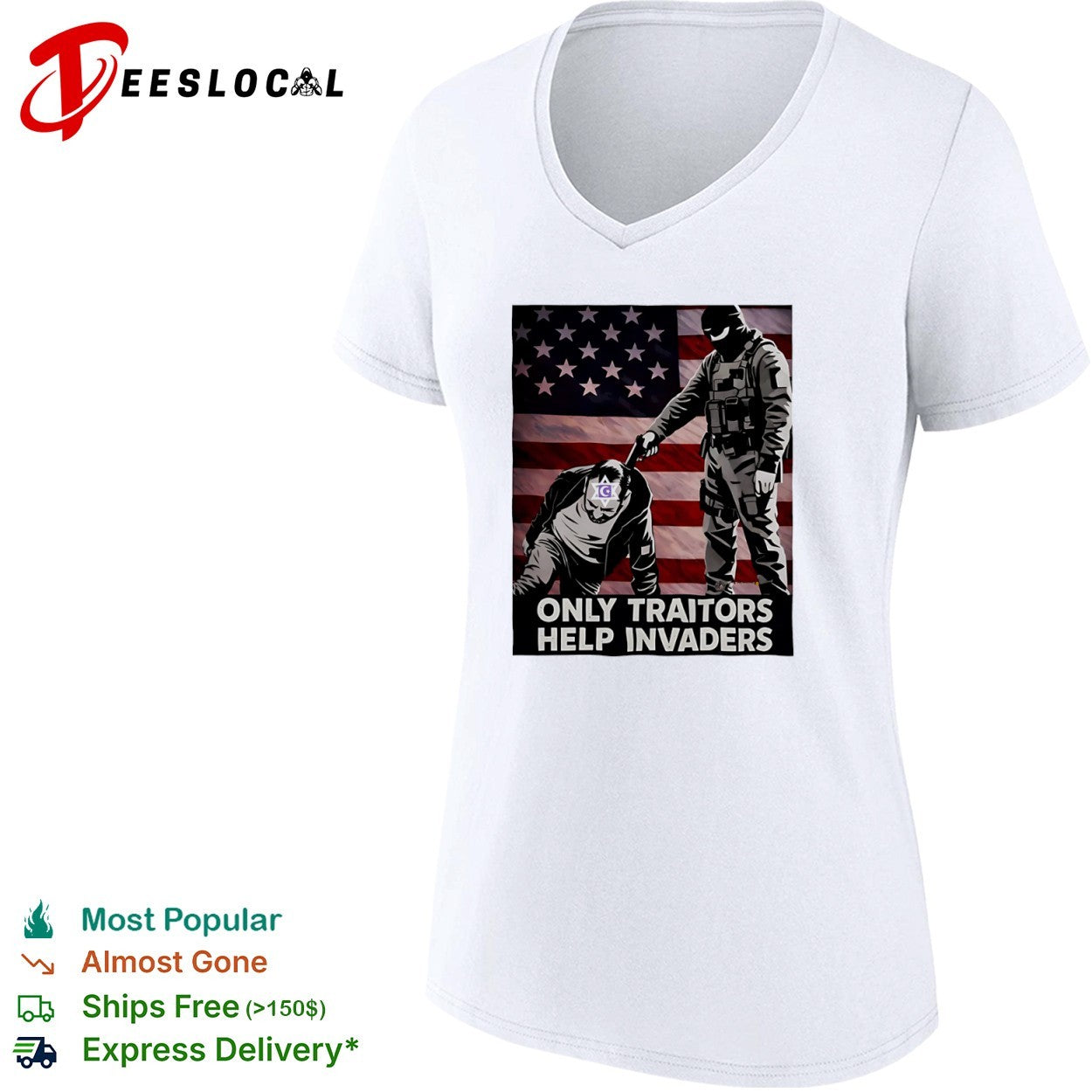 Patriot only traitors help invaders soldier flag shirt