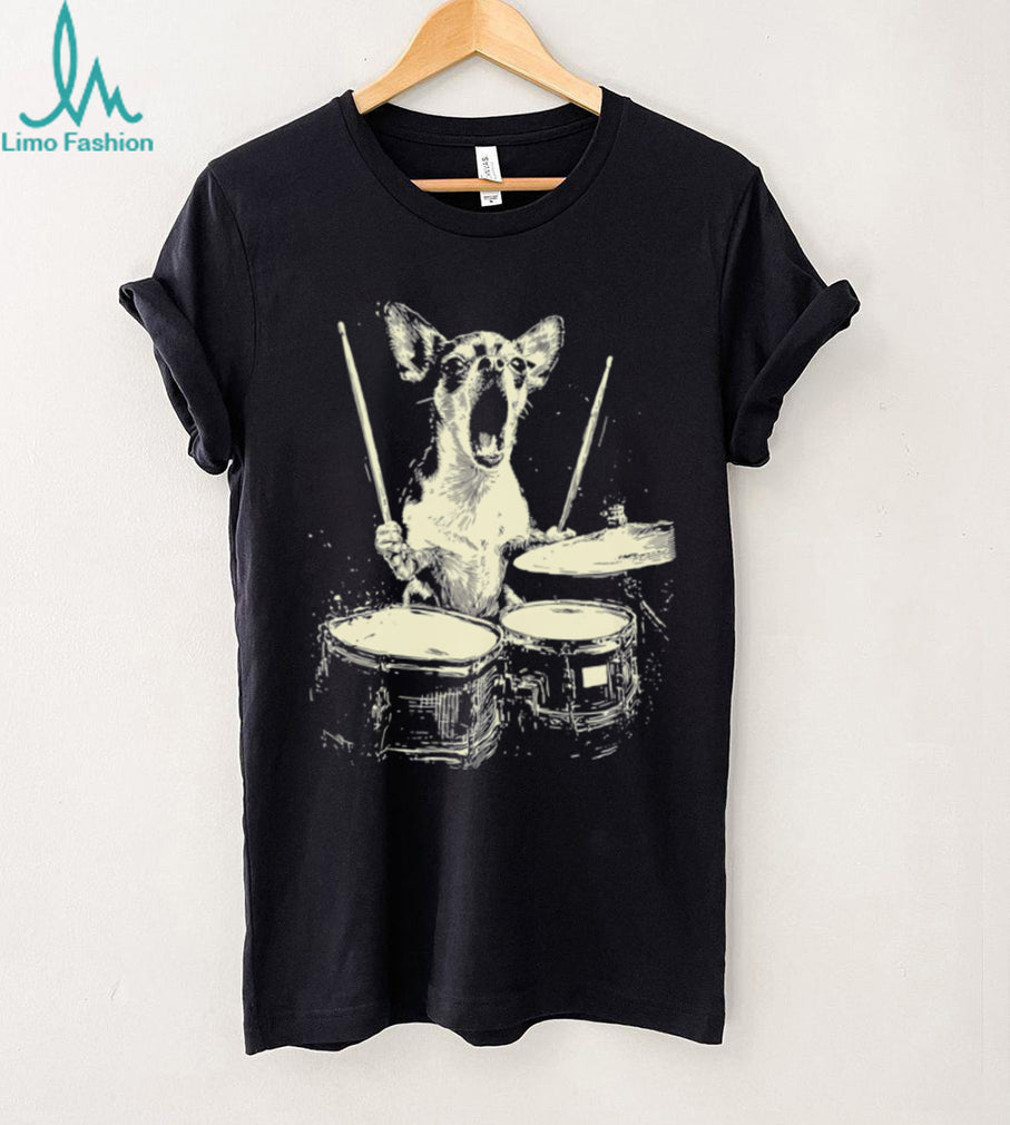 Patriotic Chihuahua Drummer USA Flag Graphic Shirt