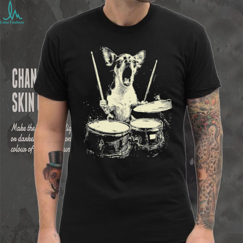 Patriotic Chihuahua Drummer USA Flag Graphic Shirt