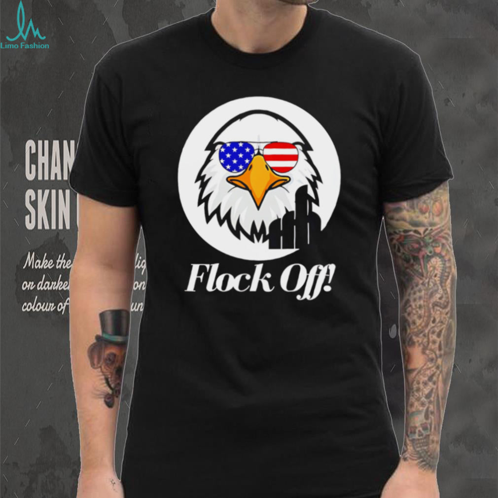 Patriotic Eagle Flock Off American Sunglasses Graphic T Shirt
