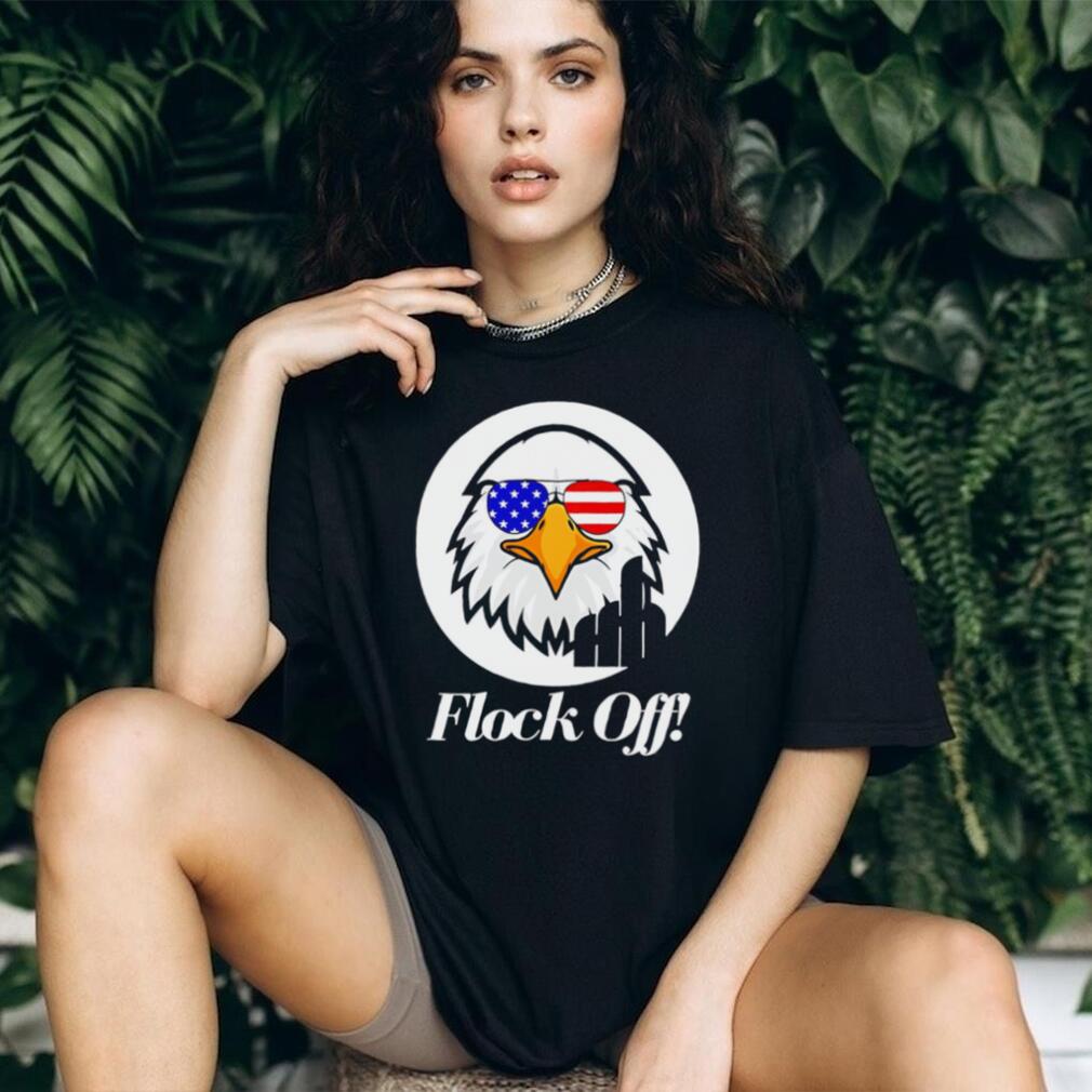 Patriotic Eagle Flock Off American Sunglasses Graphic T Shirt
