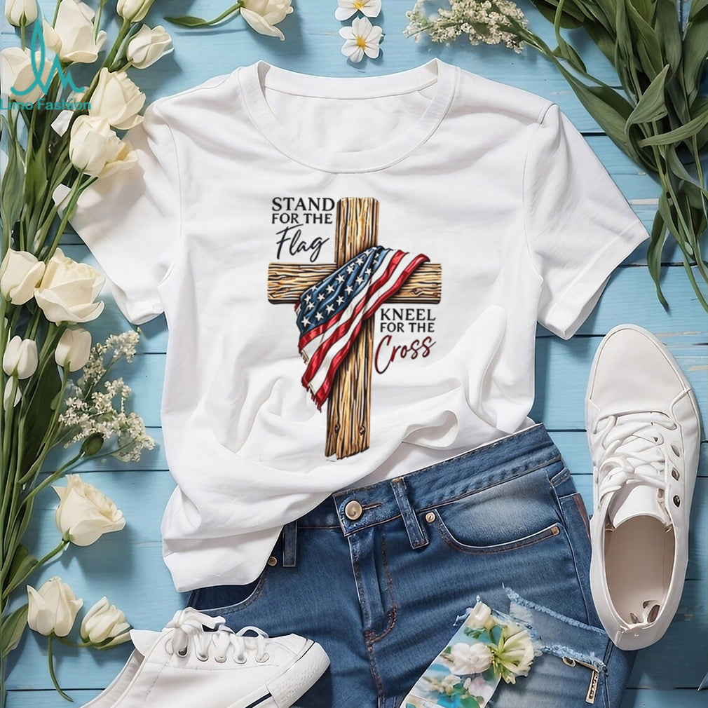 Patriotic Stand For The Flag Kneel For The Cross Faith T Shirt