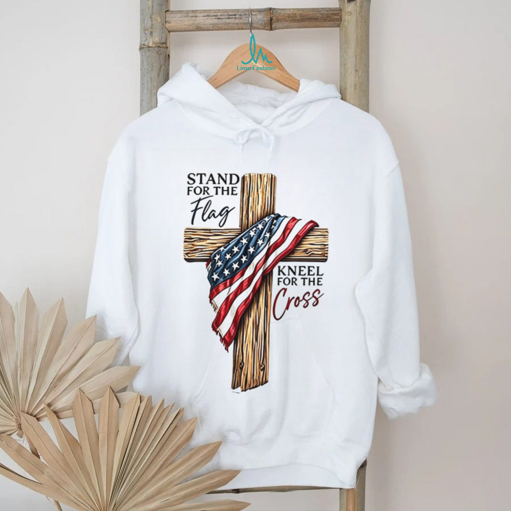 Patriotic Stand For The Flag Kneel For The Cross Faith T Shirt